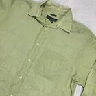 Banana Republic Shirt Mens Medium Lime Green 100% Irish Linen Button Up
