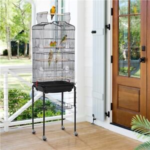 64'' Play Open Top Small Parrot Cockatiel Conure Parakeet Bird Cage with Stand