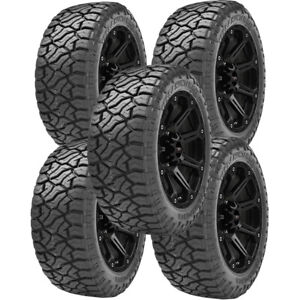 (QTY 5) 35x14.50R22LT Venom Power Terra Hunter R/T+ 123Q LRF Black Wall Tires