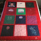 OOAK Life Is Good T-Shirt Quilt Christmas Theme Coverlet Blanket Throw Rocket