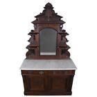 Antique Victorian Marble Top Sideboard #21977