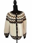 Vintage Hilda Ltd Sweater Womens Medium Pure Wool Icelandic Cardigan Fair Isle