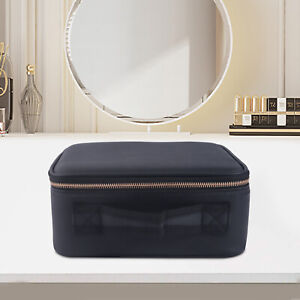 Cosmetic Jewelry Organizer Storage Box Black with Mirror Handle Design New