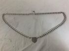 Tiffany & Co. Return to Tiffany Heart Tag Wrap Half Beaded Necklace Silver .925