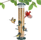 New ListingKingsyard Metal Bird Feeders for Outdoor Hanging, Extra Thick Tube Bird Feeder &