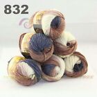 SALE LOT 6 Skeins x 50gr NEW Chunky Colorful Hand Knitting Scores Wool Yarn 832