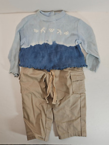 My Twinn Doll Outfit Blue Tie Dye Butterfly Shirt and Drawstring Cargo Pants TLC