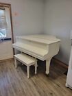 WEBER White Baby Grand Piano  WG-50   with matching bench.
