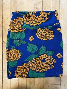 LulaRoe Skirt Womens XS Blue Floral Form Fitting
