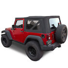 Jeep Wrangler JK Soft Top, 2010-18, Press Polish Windows, Black Twill Canvas (For: Jeep)
