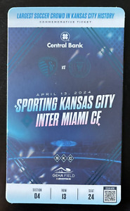4/13/24 Sporting KC vs Inter Miami CF Plastic Commemorative Ticket, Lionel Messi