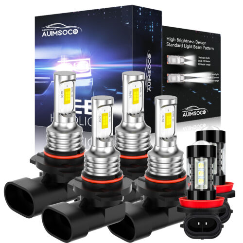 For Chrysler 200 2016-2017 Combo 6pcs LED Headlight Hi-Low Fog Light Bulbs Kit (For: 2016 Chrysler 200 Limited 2.4L)
