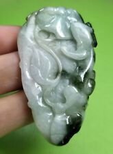 Certified 2 Color Natural Type A Jade Jadeite Carved Dragon Pi Xiu Ruyi Pendant