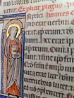MEDIEVAL ILLUMINATED MANUSCRIPT BIBLE LEAF VELLUM Gospel of John 13th Century
