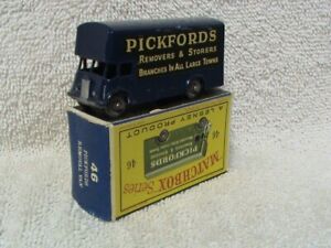MB 46 B3 SCARCE EXCELLENT BOXED MATCHBOX LESNEY PICKFORD REMOVAL VAN; 9 x 20 GPW