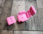 Barbie So Real So Now Family Room PlaySet 1998 Furniture Pink Chair & Foot Stool