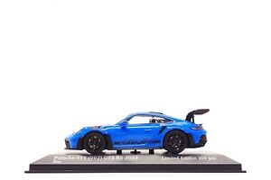 Minichamps 1:43 Porsche 911 GT3 RS (992) Weissach in Shark Blue / Black Wheels