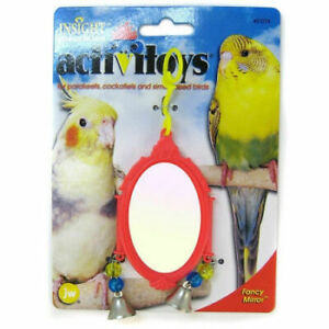 JW Pet Bird Toy Activity Fancy Oval Mirror Birds Parakeet Cockatiel Colors Vary