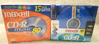 New Sealed Recordable Blank Maxell Color CD-R 80 Minutes 700mb Compact Disc Lot