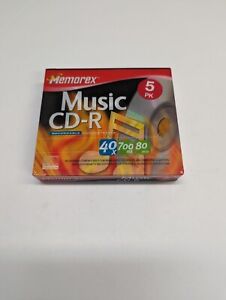 New ListingMemorex Music CD-R Recordable Compact Discs 5 pack 40x 700 MB 80 min Brand New