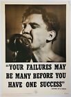 VTG 1950s School Classroom Quote Motivational Humor Poster Boxing 17x23” BS22