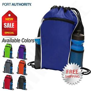 Port Authority Drawstring Backpack Cinch Sack Gym School Sport Bag BG613