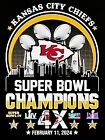 (2) Kansas City Chiefs 4X Super Bowl Champs Vinyl Stickers 5x3.75 Car Decals