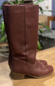 L.L. Bean Vintage Blondo Red Leather Shearling Lined Boots EUC 9 Women’s