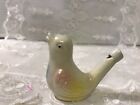 Ceramic Bird Water Whistle Vintage Figurine in rose, blue and yellow