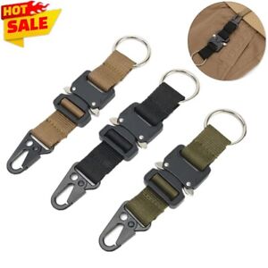 Tactical Belt Backpack Hook Keychain Clip Carabiner Belt Key Chain Loop Webbing