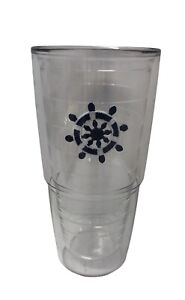 Tervis Tumbler 24 oz Nautical Ships Helm No Lid Clear Large