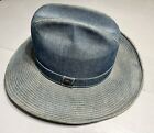 Vintage Levi Strauss Blue Denim Western Cowboy Hat Levi's Made in USA Mens 7 3/8