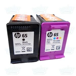 2pk Genuine HP 65 Black/HP 65 Standard Color ENVY 5010 5032 DeskJet 3752 3755