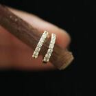 Huggie Hoop Earrings 1 Ct Round Cut Lab Created Diamond 14K Yellow Gold Plated