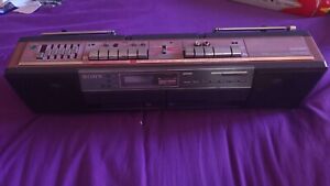 New ListingSony Boombox CFS-W501 SoundRider Dual Cassette Recorder Pink Stereo WORKS