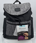 JJ Cole Mezona Baby Diaper Bag Cinch Top Backpack Black Asphalt
