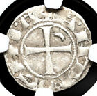 New ListingCRUSADERS, Antioch. Bohemond III, 1163-1188 AD. Silver Denier, NGC XF45