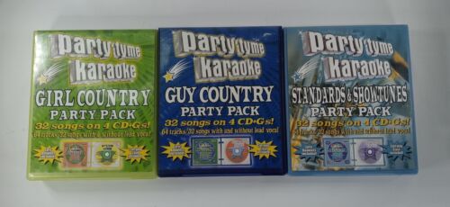 Party Tyme Karaoke Lot Of 3  Girl Country Guy Country Standards & Showtunes