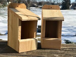 2 Robin Cardinal Wren Chickadee Bird Nesting Box 3/4