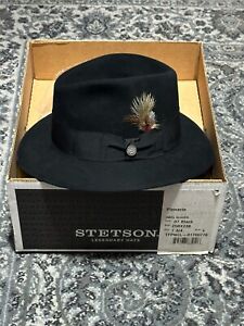 Stetson Beaver Fur Felt Fedora Hat Black