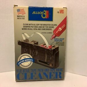 Vintage Allsop3 VHS Tape Head Cleaning Cassette Cleaner