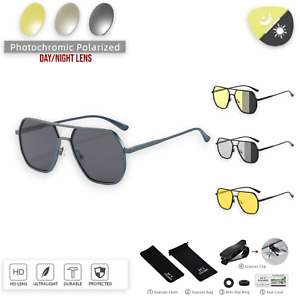 Men's Aluminum Photochromic Sunglasses, Polarized Anti-Glare Eyewear Unisex