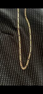 6mm Width 26in Length Figaro Diamond Cut Link Chain Necklace