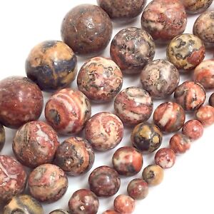 Natural Gemstones Leopard Skin Jasper Spacer Loose Round Beads 15