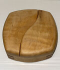 Vintage Hand Made Inlaid Walnut Wooden Box w Double Sliding Lids Maple Stash Box