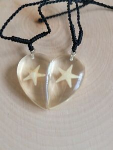 Starfish Heart Necklace Best Friend Pair Pendant Necklace Choker Clear