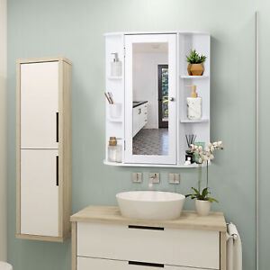 Cabinet Bathroom Kitchen Wall Mounted Medicine Storage Organizer with Mirror