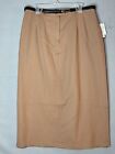 Sag Harbor Womens Skirt Size 18 Tan Camel Partial Elastic Waist Belted NWT