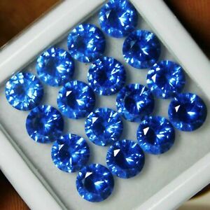 Natural Blue SAPPHIRE Loose Gems 20 Pcs Gemstone Certified Lot 6 mm Round Cut