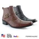 Ferro Aldo Men's Western Snake Skin Cowboy Buckle Strap Dress Oxford Boots